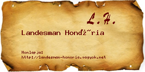Landesman Honória névjegykártya
